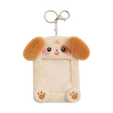 Maxbell Plush Photocard Holder Keychain for Baseball Cards Driver Licenses Bus Cards Dog