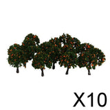 Maxbell 10x20pcs Model Train Orange Fruit Trees Garden Street Layout Scale 1/300 4CM
