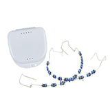 Maxbell Temporary Tooth Decorations with Hook with Box Metal Bracket Gift for Family dark blue