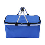 Maxbell Insulated Picnic Basket Folding Grocery Bag for Backpacking Barbecue Camping Blue
