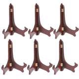 Maxbell 6pcs Wooden Folding Plate Display Easel Stand Photo Holder Fits 6''