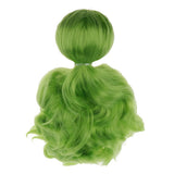 Maxbell Long Curly Wig with Head Scalp Shell for 1/6 Blythe Doll DIY Accs Green
