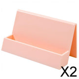 Maxbell 2xName Card Rack Durable Office Supplies Sturdy for Countertop Desk Desktop Pink