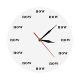 Maxbell The Time IS Now Wall Clock Motivational Clock for Office Kitchen Living Room white