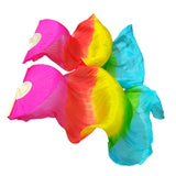 Maxbell Silk Belly Dance Fan 1.8M Long for Stage Performances Wedding Shows Carnival Style D