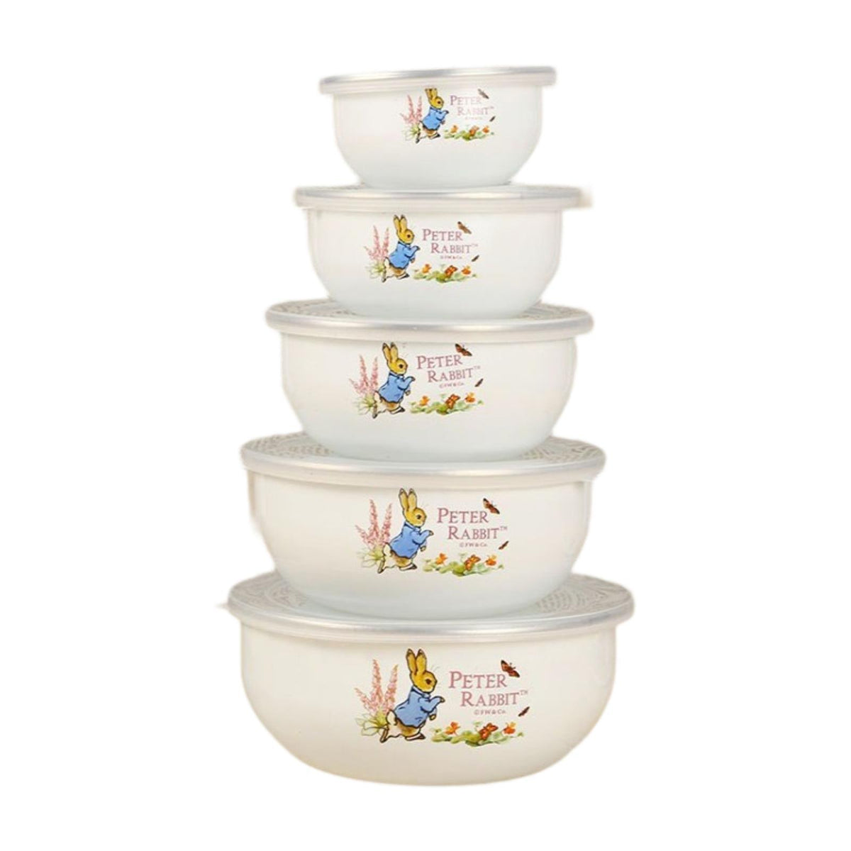 Maxbell 5x Enamel Bowls Multipurpose Prepared Bowls for Decorative Ice Cream Noodles Bunny