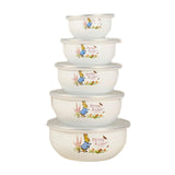 Maxbell 5x Enamel Bowls Multipurpose Prepared Bowls for Decorative Ice Cream Noodles Bunny