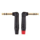 Maxbell 2Pieces 90 Degree 6.35mm 1/4inch Wire Connector Male Jack Plug Adapter Solder Connector - Aladdin Shoppers