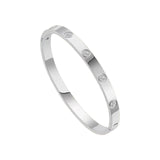 Stylish Stainless Steel Bangle Bracelet for Women Men Decorative Bangle Cuff Silver