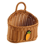 Maxbell Hanging Wall Fruit Vegetable Basket Organizer for Magazines Fruits Farmhouse brown