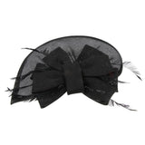 Womens Bridal Feather Fascinator Cocktail Party Hats Headpieces Headband Black