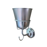 Maxbell Wall Mounted Vessel Rack Handmade Home Decoration for Outdoor Flowers Summer Silver