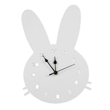 Maxbell Maxbell Unfinished Rabbit Wall Clock Bathroom Bedroom Kitchen Hanging Wooden Clocks White