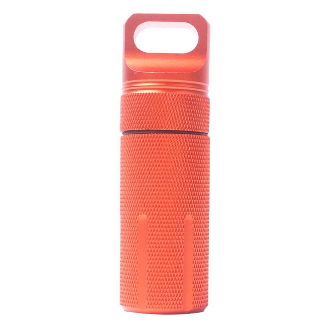 Maxbell Survival Pill Box Case Waterproof Aluminum Holder Container Medicine Capsule Orange