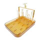 Maxbell Cup Drying Rack Water Cup Drain Plate Mug Organizer for Cafe Dining Room Bar Amber