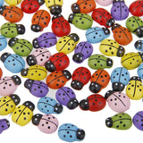 Maxbell Maxbell 100x Colorful Wooden Ladybug Ladybird Flatback Embellishments Crafts DIY