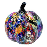 Maxbell Pumpkin Figurine Resin Mini Halloween Decor for Thanksgiving Tabletop Mantel L purple
