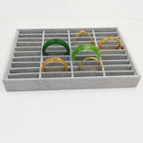 Maxbell 2xMen Women Bangle Bracelet Trays 40 Slot Compartment Box Showcase Gray
