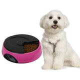 Maxbell Maxbell Automatic LCD Display Pet Timing Food Dispenser Auto Feeder 6-Meal Pink