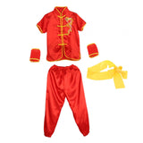 Chinese Traditional Wushu Costume Apparel for Adult Kid Women Boys Girls Red 150