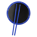 Maxbell 12inch Practice Drum Pad Portable Drumsticks Included for Gifts Home Student Blue