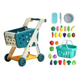 Maxbell Kids Shopping Cart Trolley Set with Pretend Play Accessory Desk Storage Toys
