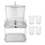 Maxbell Drink Dispenser Large Capacity Clear with Stand with Cups Beverage Dispenser Clear 5L