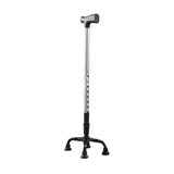 Maxbell Maxbell Quad Cane Anti Slip for Men Women for Extra Stability with Four Pronged Base half steel