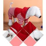 Maxbell Maxbell Small Pet Dog Striped Knitwear Puppy Dog Jumpsuit Coat Cosy Clothes Red M