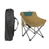 Maxbell Folding Camping Chair Heavy Duty Lightweight Beach Chair for Park BBQ Picnic Khaki L