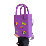 Maxbell Hole Bag Waterproof Easy to Clean Open Hole Tote Bag for Travel Holiday Boat Purple