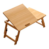 Maxbell Folding Table Rectanglar Laptop Lap Table for Bedroom Small Space and Living Room Light Brown Medium