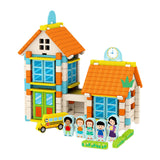 Maxbell Wooden House DIY Building Blocks Set Engineering Learning Toy School