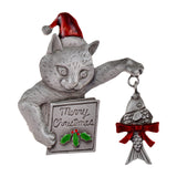 Christmas Brooch Pin Party Jewelry Gift Costume Wallet Cat Lapel Pin Corsage Silver Gray