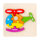 Maxbell Wooden Jigsaw Puzzle Stem Brain Teasers Puzzle Kindergarten Color Perception helicopter