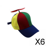 Maxbell 6xPropeller Hat Unisex Gift Funny Baseball Cap for Casual Party Favors Kids Blue Brim