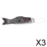 Maxbell 3x55-150cm Various Japanese Windsock Carp Flag Koi Nobori Sailfish 70cm Black
