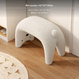 Maxbell Yellow Cat Ottoman Bench, creature Shaped Shoe Stool, Sherpa Upholstered Entryway Seat, Soft Sponge padding, Non-Slip Feet, 41cm Small Modern Accent for Bedroom, Living Room, Hallway Warm White