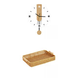Maxbell Storage Basket and Wall Clock No Ticking Lightweight Wall Decoration