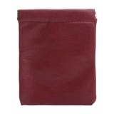Maxbell Mini Purse Jewelry Pouch Headphones Rings Holder PU Leather Makeup Bag Small Wine Red 12x15cm