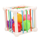 Maxbell Baby Shape Sorting Cube Sensory Bin with Colorful Elastic Rope for Kids Boys