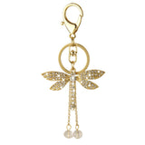 Maxbell Crystal Dragonfly Charm Pendant Key Ring Key Chain