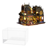 Miniature Dollhouse Furniture Kits DIY with Dust Cover 3D Puzzles for Adults