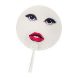 Maxbell Round Fan Lightweight DIY Crafts Decorative Fan for Dance Party Decor Travel Style A