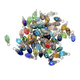 Maxbell 200 Pieces Glass Bead Charms Floral Gems Pendants For Jewelry Making DIY
