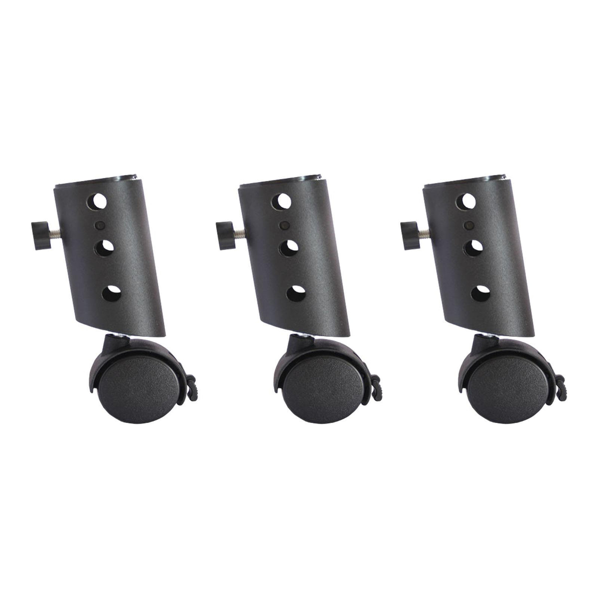 Maxbell 3Pcs Speaker Stand Metal Swivel Casters Smooth for 35mm Pipe Diameter Studio pp wheels