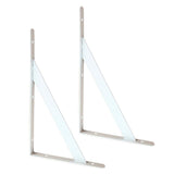 Maxbell 2-Piece Metal L Shaped Wall Shelf Bracket Rack Support 300x190x2mm White - Aladdin Shoppers