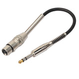Maxbell 3x3 Pin XLR Female Jack 1/4 "6.35mm Male Plug Stereo Microphone Cable Adapter