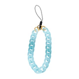 Maxbell Phone Bracelet Strap Anti Lost Acrylic Phone Pendant Phone Lanyard for Women Blue
