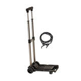 Folding Hand Truck with Four Wheels Adjustable Handle for Office Lightweight Size S Black